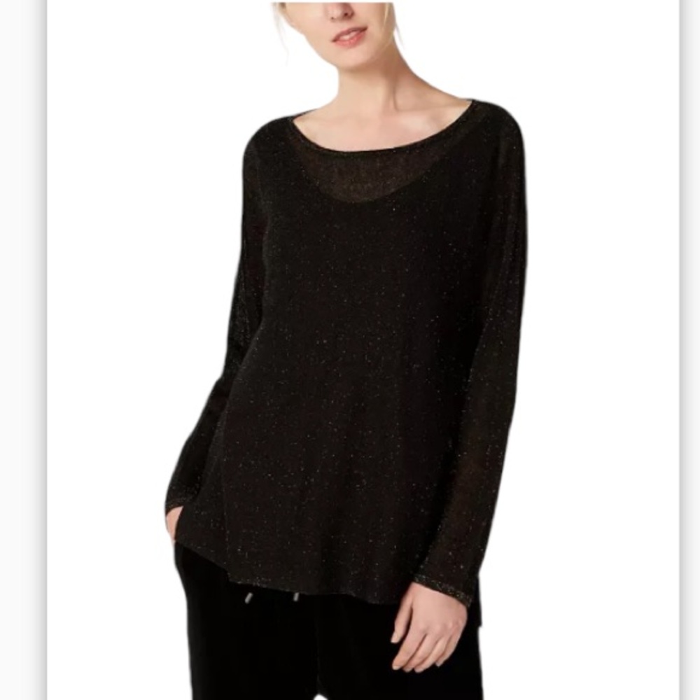 EILEEN FISHER
Organic Linen Metallic Mesh Tunic excellent like new condition XXS